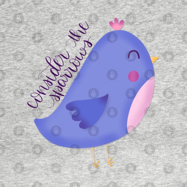 Consider the Sparrows Purple Bird by janiejanedesign